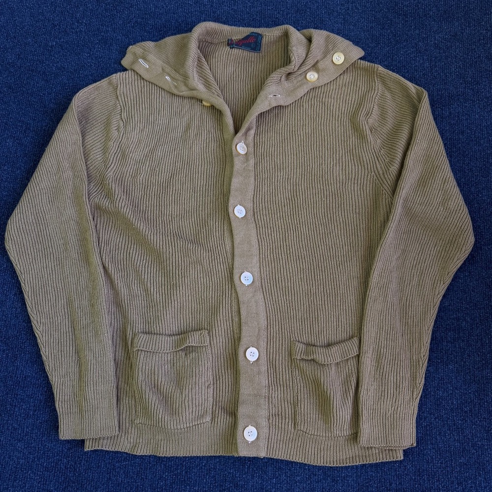 Vintage Sigallo Cardigan Sweater‎ Womens Large Brown Button Front Tight-Knit